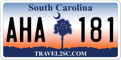 SC license plate AHA181