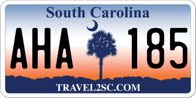 SC license plate AHA185