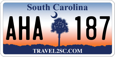 SC license plate AHA187