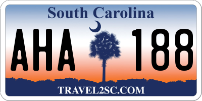 SC license plate AHA188