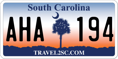 SC license plate AHA194
