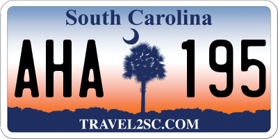 SC license plate AHA195