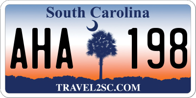 SC license plate AHA198