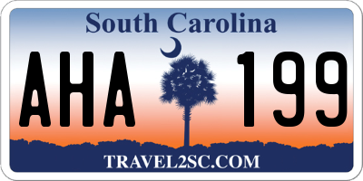 SC license plate AHA199