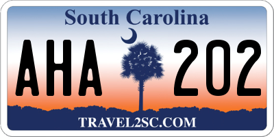 SC license plate AHA202