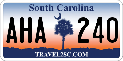 SC license plate AHA240