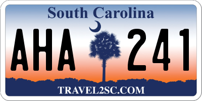SC license plate AHA241