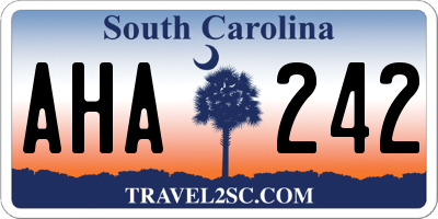 SC license plate AHA242