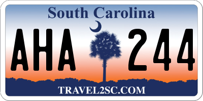 SC license plate AHA244