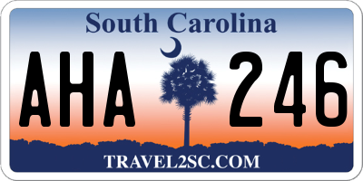 SC license plate AHA246