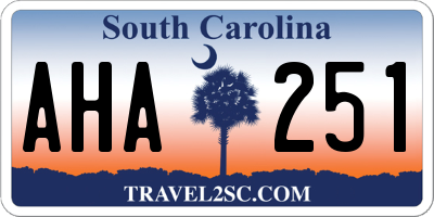 SC license plate AHA251