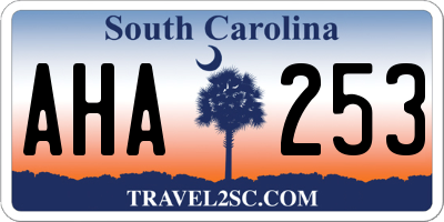 SC license plate AHA253