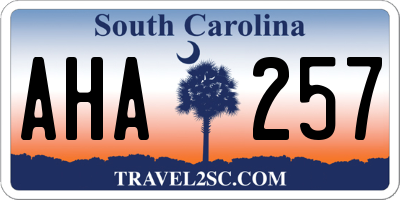 SC license plate AHA257