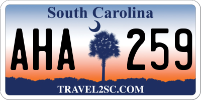SC license plate AHA259