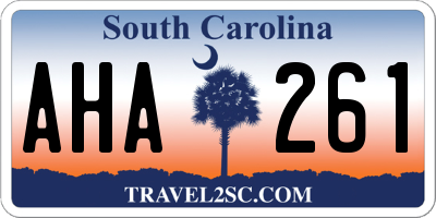 SC license plate AHA261