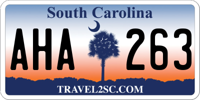 SC license plate AHA263