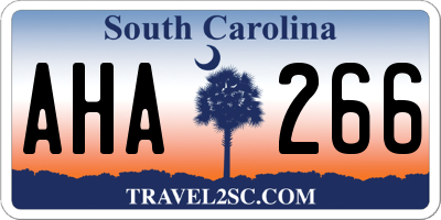 SC license plate AHA266
