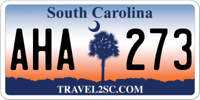 SC license plate AHA273