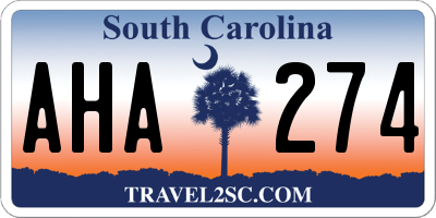 SC license plate AHA274