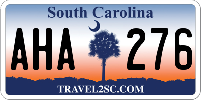 SC license plate AHA276