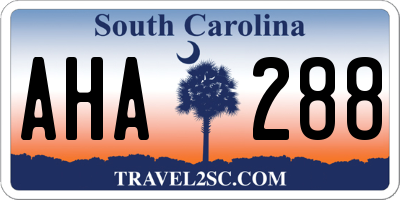 SC license plate AHA288