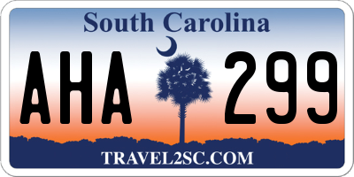 SC license plate AHA299
