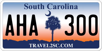 SC license plate AHA300