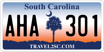 SC license plate AHA301