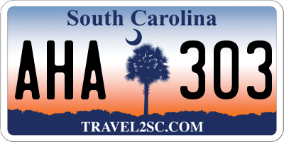 SC license plate AHA303