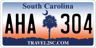SC license plate AHA304