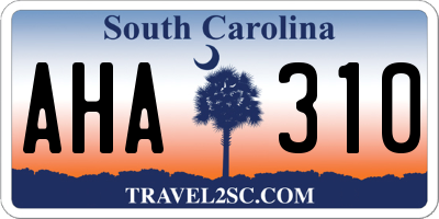SC license plate AHA310