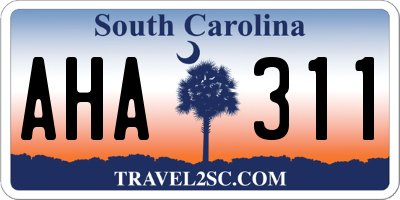 SC license plate AHA311