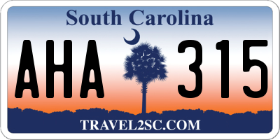SC license plate AHA315
