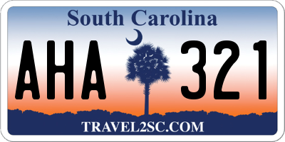 SC license plate AHA321
