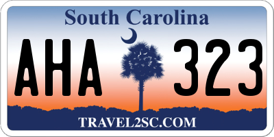 SC license plate AHA323