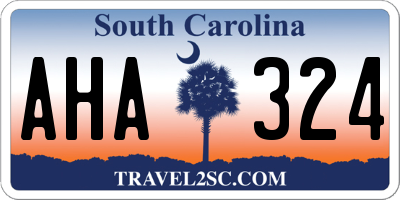 SC license plate AHA324