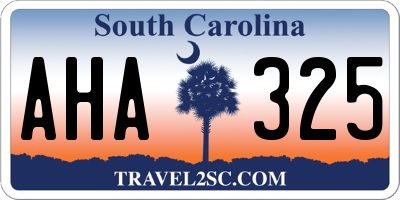 SC license plate AHA325