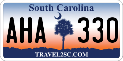 SC license plate AHA330