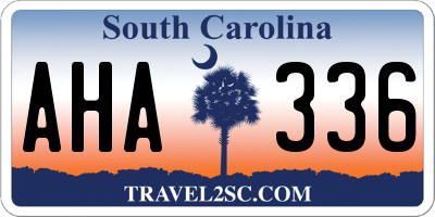 SC license plate AHA336