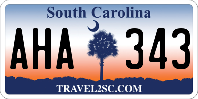SC license plate AHA343