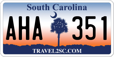 SC license plate AHA351
