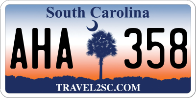 SC license plate AHA358