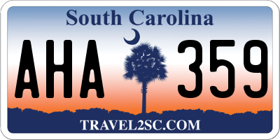 SC license plate AHA359