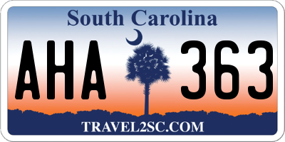 SC license plate AHA363