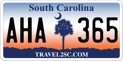 SC license plate AHA365