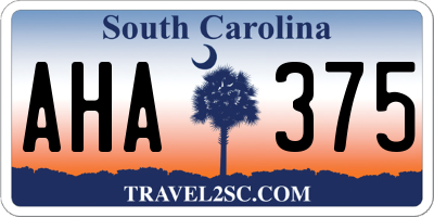 SC license plate AHA375