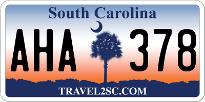 SC license plate AHA378