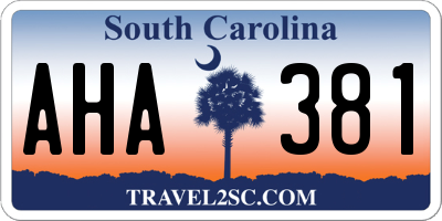 SC license plate AHA381