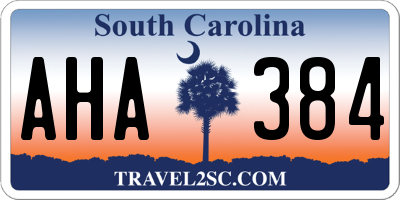 SC license plate AHA384