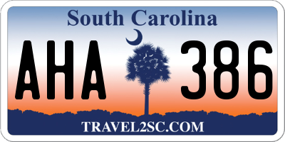 SC license plate AHA386